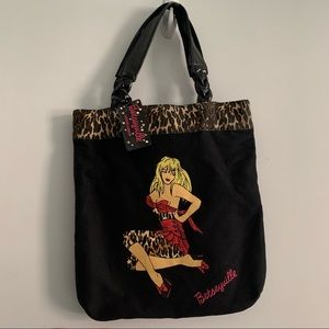 Betsey Johnson Betseyville Pin Up Girl Tote Bag